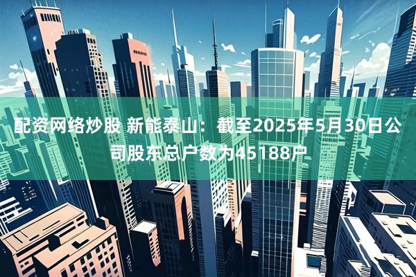 配资网络炒股 新能泰山：截至2025年5月30日公司股东总户数为45188户